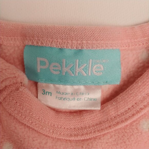 Pekkle Sleepy Fox Polka Dot Footed Fleece Side Zip-Up Pajama 3 Months - Picture 12 of 13